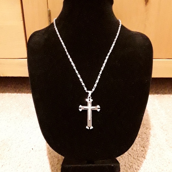 NWOT Stainless Steel He is Risen Cross - Picture 6 of 8